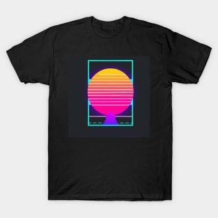 Outrun retro sunset in a frame T-Shirt